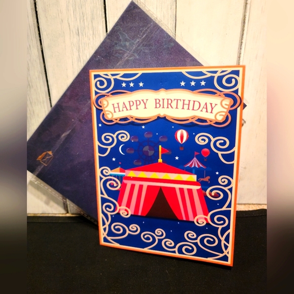 BIRTHDAY CARD pop up NWT circus ferris wheel theme for any gender - Picture 3 of 5